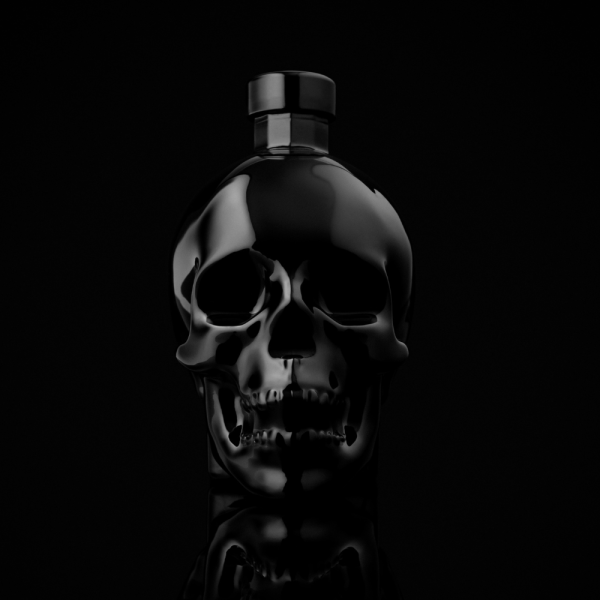 Crystal Head Onyx 750 ml with 6 Black Shot Glasses - Image 2